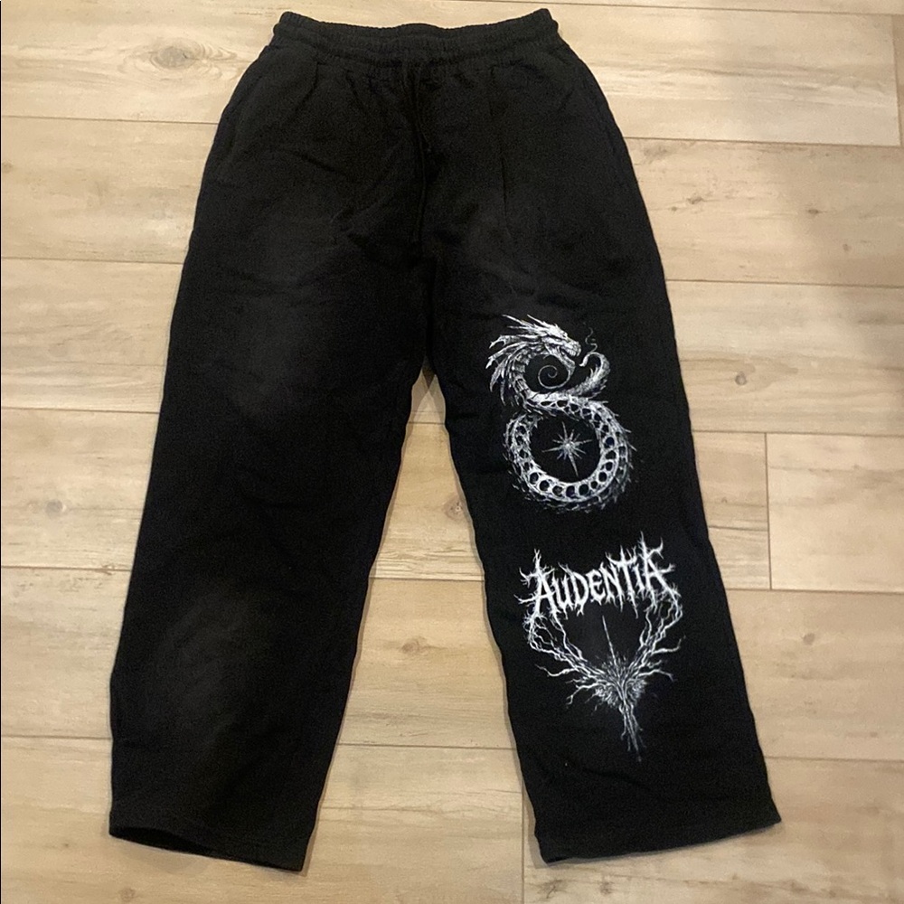 Black Gym Wide Leg Sweatpants Oversized NEVER WORN